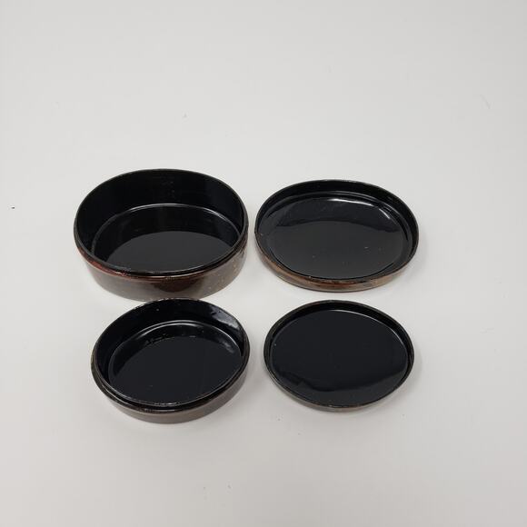 2 Piece Home Master Hand Painted Lacquer Nesting Oval Jewelry Box - Picture 8 of 8